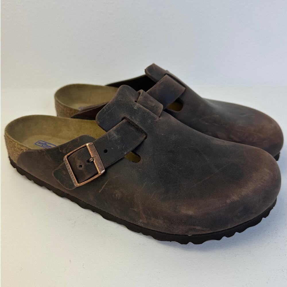 Birkenstock Boston Soft Footbed Clogs Habana Oiled Leather Unisex Size 41